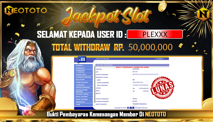 JACKPOT SLOT DARI MEMBER SETIA NEOTOTO HARI INI 28/06/2025 💸💸