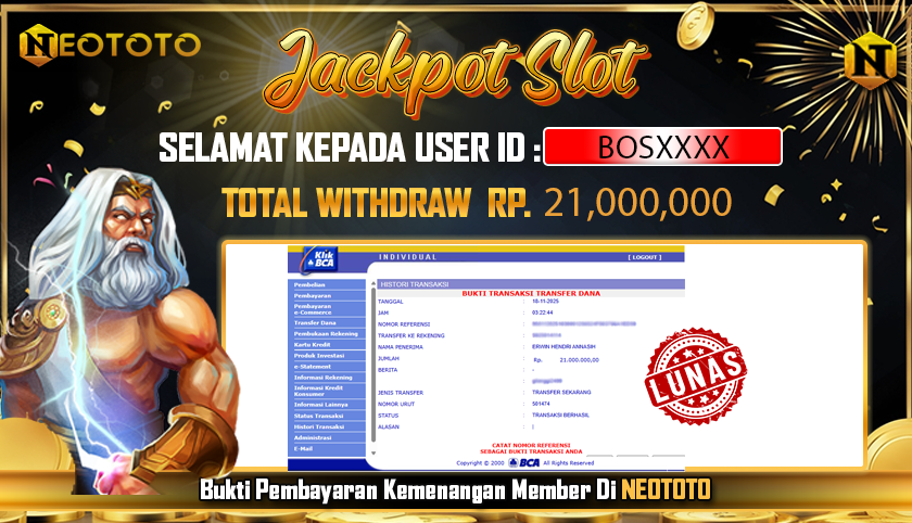 JACKPOT SLOT DARI MEMBER SETIA NEOTOTO HARI INI 18/11/2025 💸💸