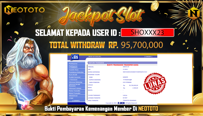 JACKPOT TOGEL DARI MEMBER SETIA NEOTOTO HARI INI 25/01/2026 💸💸